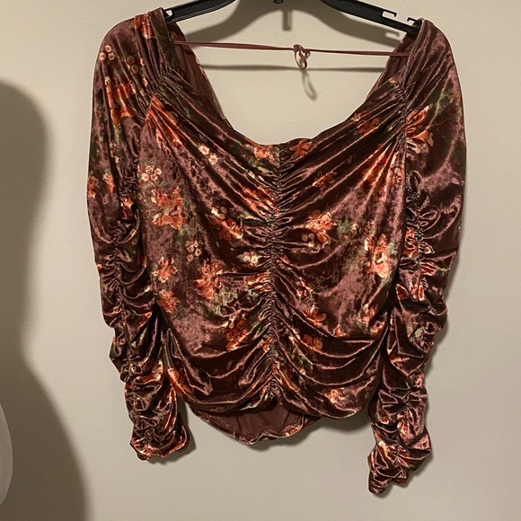 Free People Tops - NWOT Velvet Free People Reina Off The Shoulder Top Size Large